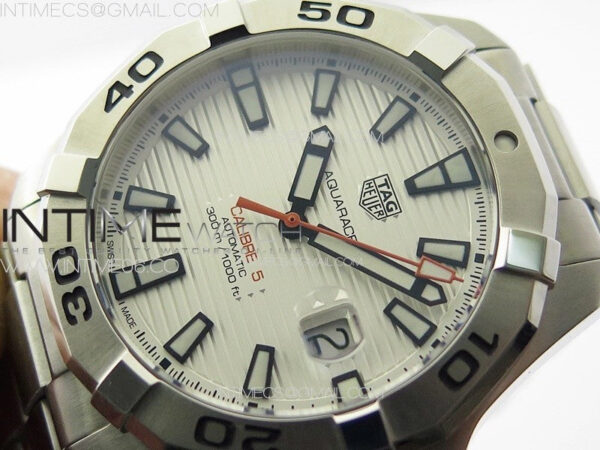 Aquaracer Calibre 5 44mm TARF 1:1 Best Edition White Dial SS Bezel on SS Bracelet SW200 – Bild 4