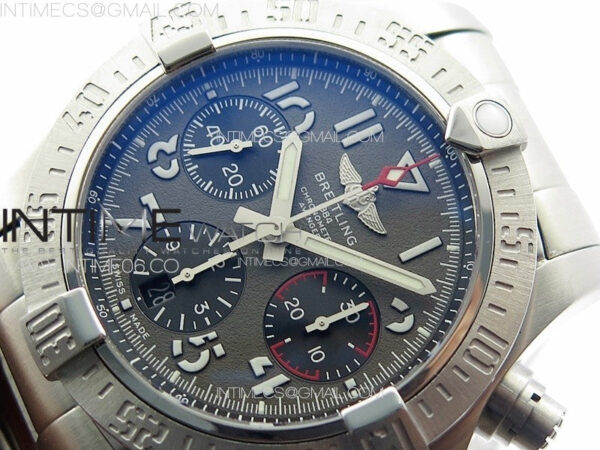 Avenger Chrono SS 369 Subdial B50 Gray Dial on SS Bracelet A7750 – Bild 4