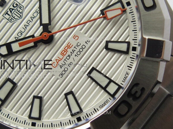Aquaracer Calibre 5 44mm TARF 1:1 Best Edition White Dial SS Bezel on SS Bracelet SW200 – Bild 5