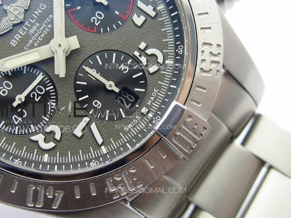 Avenger Chrono SS 369 Subdial B50 Gray Dial on SS Bracelet A7750 – Bild 6
