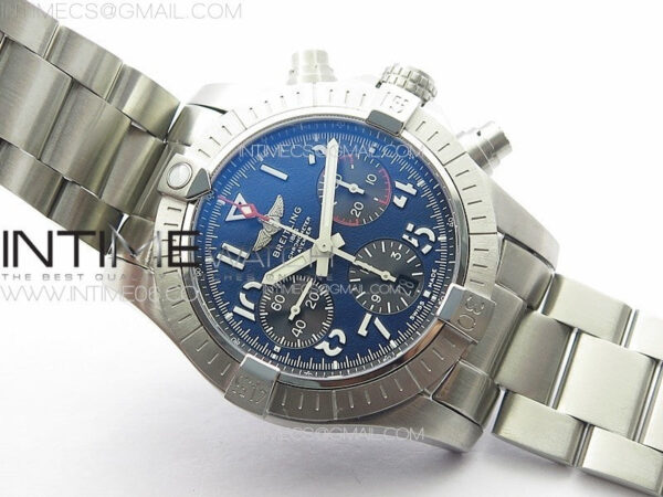Avenger Chrono SS 369 Subdial B50 Blue Dial on SS Bracelet A7750 – Bild 2