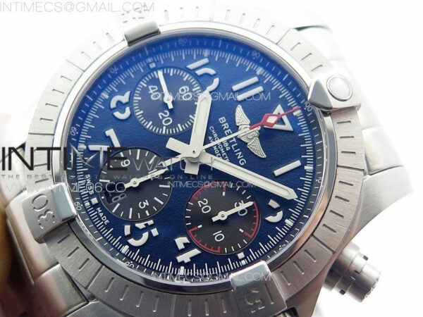 Avenger Chrono SS 369 Subdial B50 Blue Dial on SS Bracelet A7750 – Bild 3