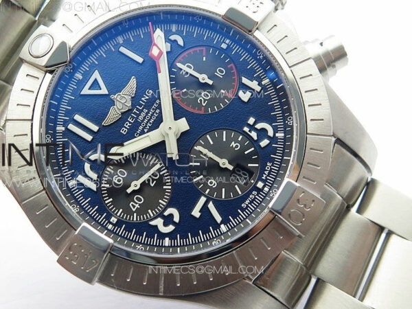 Avenger Chrono SS 369 Subdial B50 Blue Dial on SS Bracelet A7750 – Bild 4
