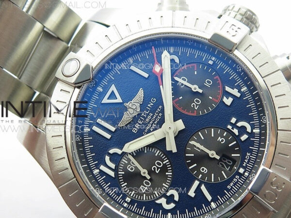 Avenger Chrono SS 369 Subdial B50 Blue Dial on SS Bracelet A7750 – Bild 7