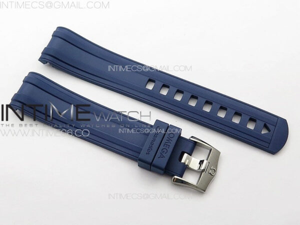 Blue Rubber Strap For Seamaster Diver 300M 20mm