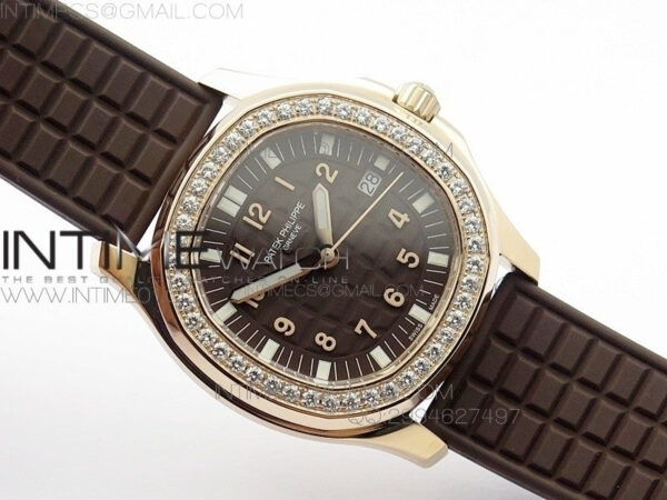 Aquanaut Jumbo RG 1:1 Best Edition Brown Dial on White Brown Strap Ronda Quartz – Bild 2