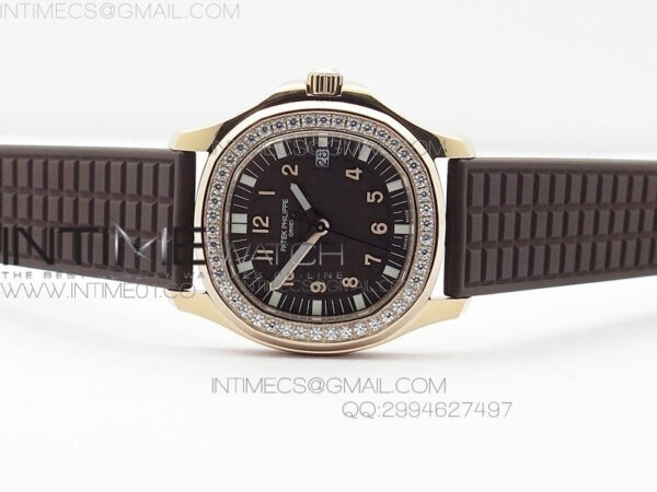 Aquanaut Jumbo RG 1:1 Best Edition Brown Dial on White Brown Strap Ronda Quartz – Bild 3