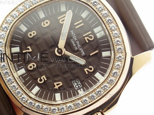 Aquanaut Jumbo RG 1:1 Best Edition Brown Dial on White Brown Strap Ronda Quartz – Bild 4
