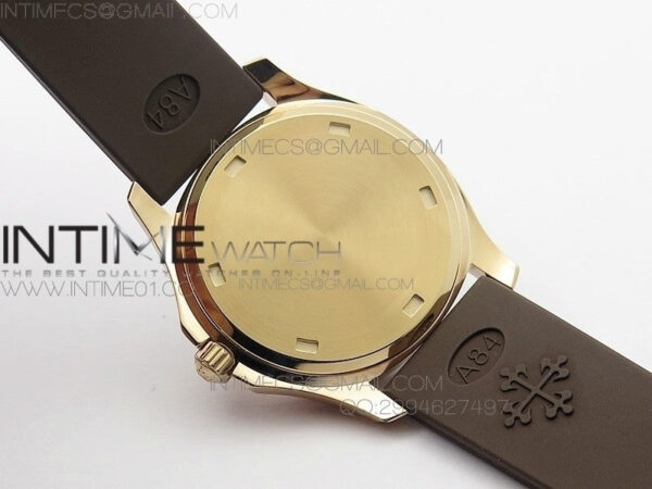 Aquanaut Jumbo RG 1:1 Best Edition Brown Dial on White Brown Strap Ronda Quartz – Bild 10