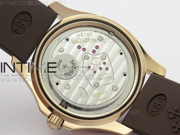 Aquanaut Jumbo RG 1:1 Best Edition Brown Dial on White Brown Strap Ronda Quartz – Bild 11