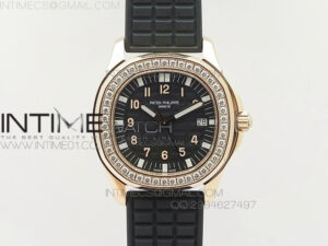 Aquanaut Jumbo RG 1:1 Best Edition Black Dial on Black Rubber Strap Ronda Quartz