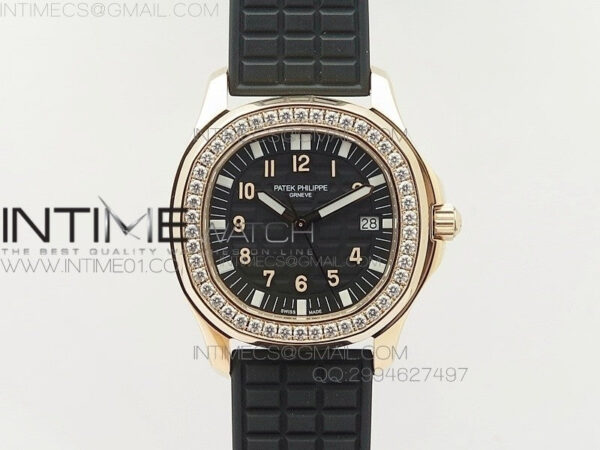 Aquanaut Jumbo RG 1:1 Best Edition Black Dial on Black Rubber Strap Ronda Quartz
