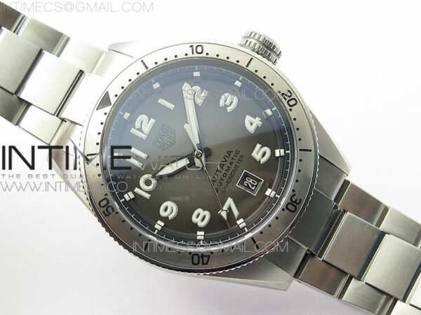 Autavia WBE5116 42mm SS TAR 1:1 Best Edition Gray Dial on SS Bracelet SW200 – Bild 2