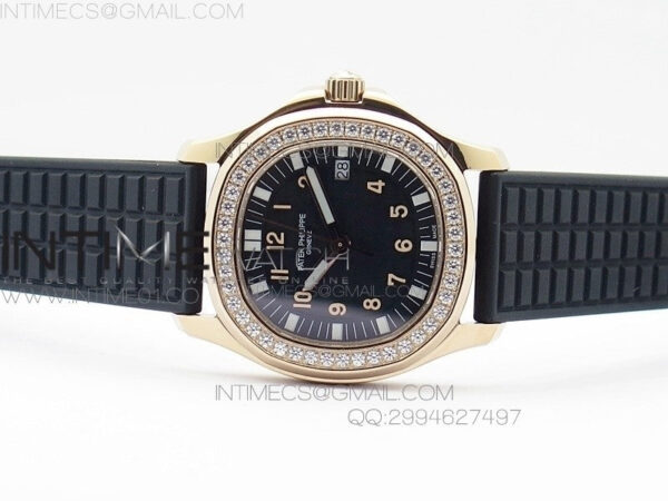 Aquanaut Jumbo RG 1:1 Best Edition Black Dial on Black Rubber Strap Ronda Quartz – Bild 3