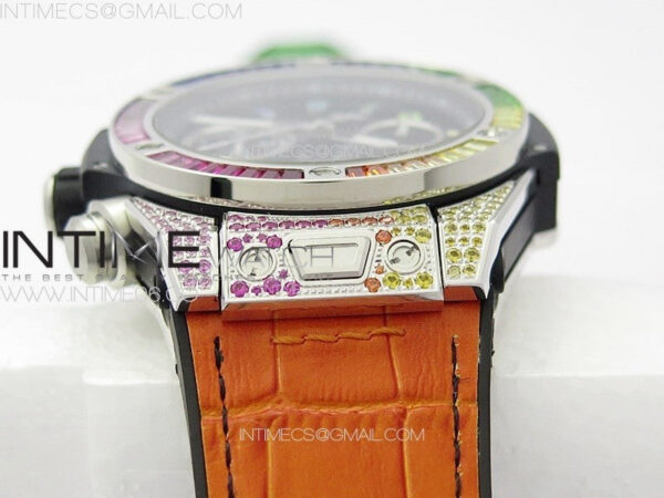Big Bang Unico Rainbow King SS 45mm ZF 1:1 Best Edition on Rainbow Gummy Strap A1242 – Bild 14