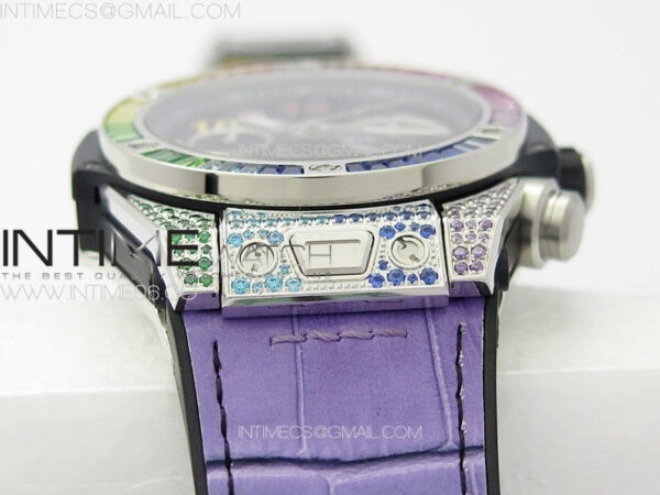 Big Bang Unico Rainbow King SS 45mm ZF 1:1 Best Edition on Rainbow Gummy Strap A1242 – Bild 15