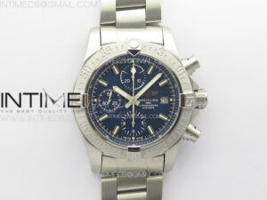 Avenger Chrono SS White Second hand B50 Blue Dial on SS Bracelet A7750