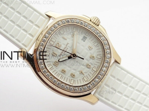 Aquanaut Jumbo RG 1:1 Best Edition White Dial on White Rubber Strap Ronda Quartz – Bild 2