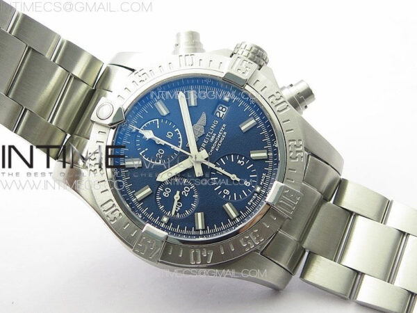 Avenger Chrono SS White Second hand B50 Blue Dial on SS Bracelet A7750 – Bild 2
