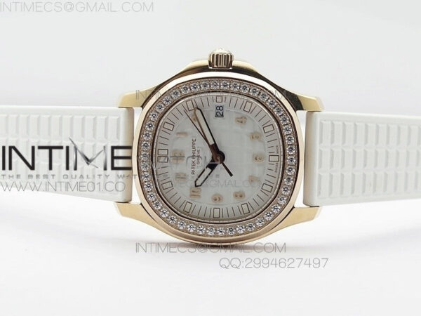 Aquanaut Jumbo RG 1:1 Best Edition White Dial on White Rubber Strap Ronda Quartz – Bild 3
