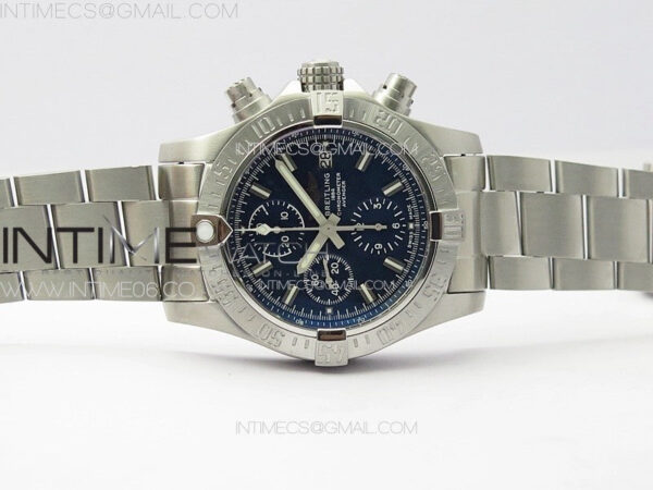 Avenger Chrono SS White Second hand B50 Blue Dial on SS Bracelet A7750 – Bild 3