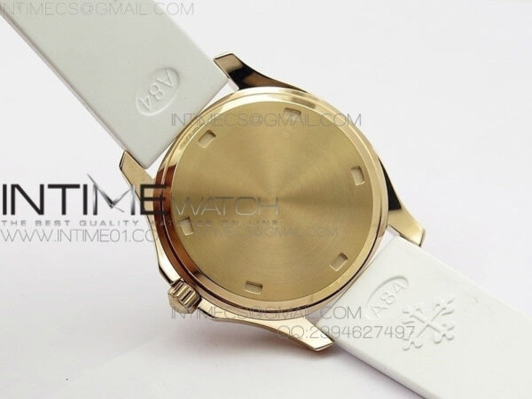Aquanaut Jumbo RG 1:1 Best Edition White Dial on White Rubber Strap Ronda Quartz – Bild 7