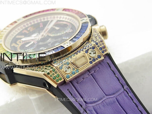 Big Bang Unico Rainbow King RG 45mm ZF 1:1 Best Edition on Rainbow Gummy Strap A1242 – Bild 12