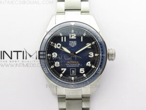 Autavia WBE5116 42mm SS TAR 1:1 Best Edition Blue Ceramic bezel Blue Dial on SS Bracelet SW200