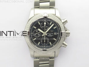 Avenger Chrono SS White Second hand B50 Black Dial on SS Bracelet A7750