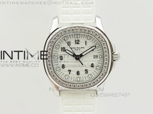 Aquanaut Jumbo SS 1:1 Best Edition White Dial on White Rubber Strap Ronda Quartz