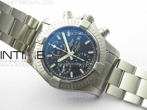 Avenger Chrono SS White Second hand B50 Black Dial on SS Bracelet A7750 – Bild 2