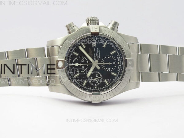 Avenger Chrono SS White Second hand B50 Black Dial on SS Bracelet A7750 – Bild 3