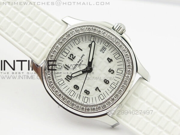 Aquanaut Jumbo SS 1:1 Best Edition White Dial on White Rubber Strap Ronda Quartz – Bild 6