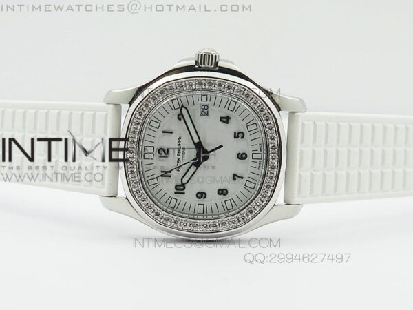 Aquanaut Jumbo SS 1:1 Best Edition White Dial on White Rubber Strap Ronda Quartz – Bild 7