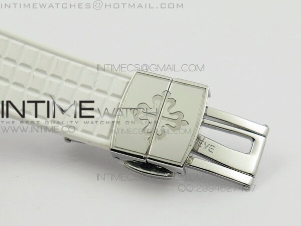 Aquanaut Jumbo SS 1:1 Best Edition White Dial on White Rubber Strap Ronda Quartz – Bild 11