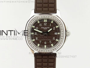 Aquanaut Jumbo SS 1:1 Best Edition Brown Dial on Brown Rubber Strap Ronda Quartz