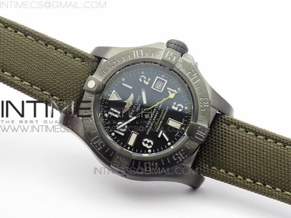 Avenger II Seawolf DLC V2 Best Black Dial Numeral Markers Yellow Second Hand on Black Strap A2836(Free Brown Leather Strap – Bild 2