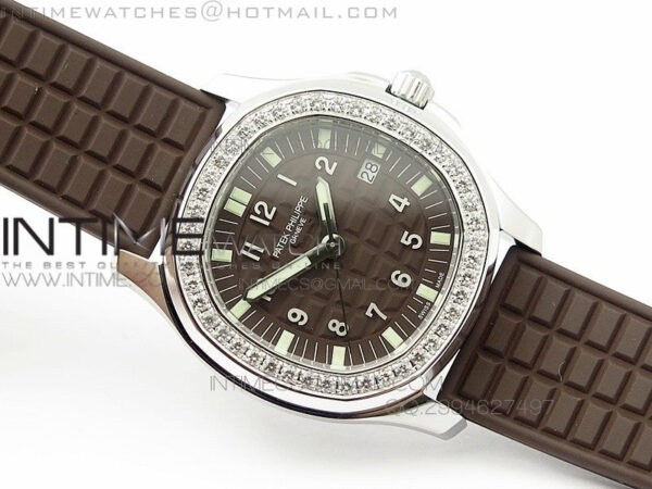 Aquanaut Jumbo SS 1:1 Best Edition Brown Dial on Brown Rubber Strap Ronda Quartz – Bild 5