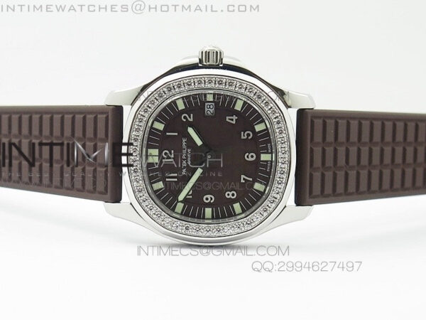 Aquanaut Jumbo SS 1:1 Best Edition Brown Dial on Brown Rubber Strap Ronda Quartz – Bild 6