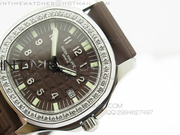 Aquanaut Jumbo SS 1:1 Best Edition Brown Dial on Brown Rubber Strap Ronda Quartz – Bild 7