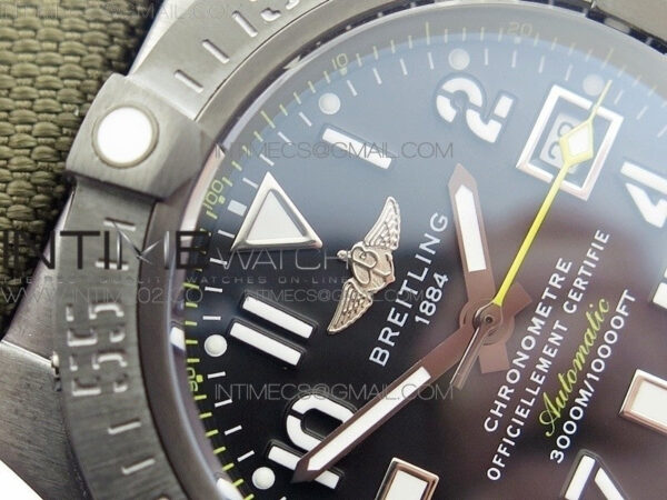 Avenger II Seawolf DLC V2 Best Black Dial Numeral Markers Yellow Second Hand on Black Strap A2836(Free Brown Leather Strap – Bild 6