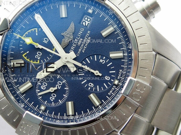 Avenger Chrono SS Yellow Second hand B50 Blue Dial on SS Bracelet A7750 – Bild 6