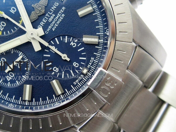 Avenger Chrono SS Yellow Second hand B50 Blue Dial on SS Bracelet A7750 – Bild 7