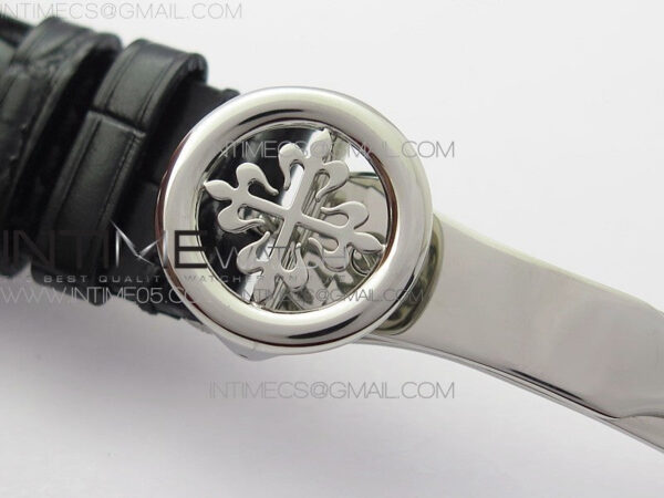 Calatrava 5153G SS ZF 1:1 Best Edition Black textured dial on Black Leather Strap A324CS – Bild 15