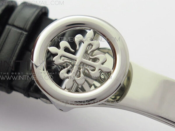 Calatrava 5153G SS ZF 1:1 Best Edition Black textured dial on Black Leather Strap A324CS – Bild 16