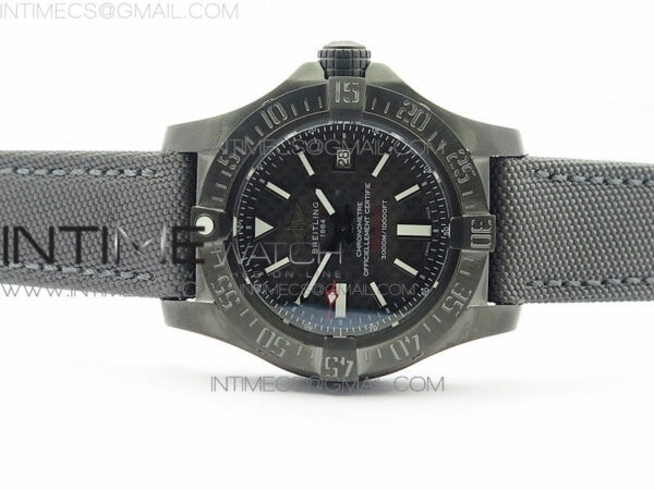 Avenger II Seawolf DLC V2 Best Edition Black CF Dial on Black Strap A2836(Free Brown Leather Strap) – Bild 3