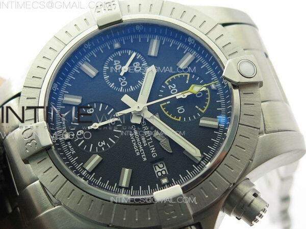 Avenger Chrono SS Yellow Second hand B50 Black Dial on SS Bracelet A7750 – Bild 4