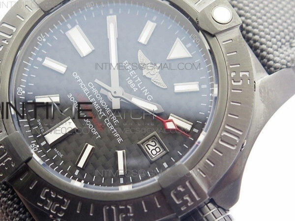 Avenger II Seawolf DLC V2 Best Edition Black CF Dial on Black Strap A2836(Free Brown Leather Strap) – Bild 4