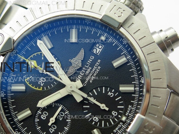 Avenger Chrono SS Yellow Second hand B50 Black Dial on SS Bracelet A7750 – Bild 5
