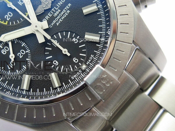 Avenger Chrono SS Yellow Second hand B50 Black Dial on SS Bracelet A7750 – Bild 7